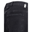 Represent Black Cotton Straight-Leg Jeans