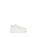 Prada White Calf Leather Bos Taurus Platform Sneakers