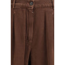 Max Mara Brown Cotton Casual Pants