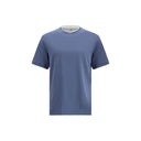 Brunello Cucinelli Blue Cotton T-Shirt