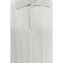 Brunello Cucinelli Gray Cotton Polo Shirt