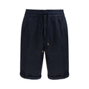 Brunello Cucinelli Blue Linen Bermuda Shorts