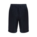 Brunello Cucinelli Blue Linen Bermuda Shorts
