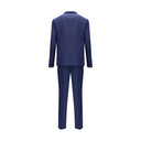 Brunello Cucinelli Blue Fleece Wool Two-Piece Suit
