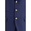 Brunello Cucinelli Blue Fleece Wool Two-Piece Suit