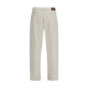 Brunello Cucinelli White Cotton Straight-Leg Jeans