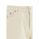Brunello Cucinelli White Cotton High-Waisted Jean