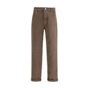 Brunello Cucinelli Brown Cotton Relaxed Fit Jeans
