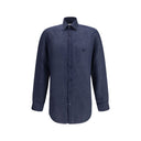 Etro Blue Linen Dress Shirt