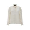 Fendi White Silk Pattern Shirt