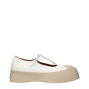 Marni White Leather Slip-On Loafers
