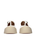Marni White Leather Slip-On Loafers