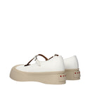 Marni White Leather Slip-On Loafers