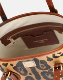 Dolce & Gabbana Brown Leopard Leather Shoulder Strap Tote Bag