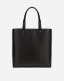 Dolce & Gabbana Black Calf Leather Shopping Tote Shoulder Bag
