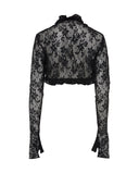 PRUNE CAPSULE LONG SLEEVES LACED BOLERO BLACK