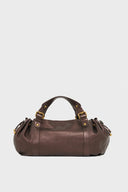 24H Bag In Brown Metallic Leather