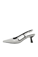 Silver slingback pumps - NOUR