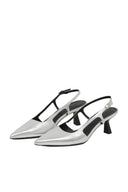 Silver slingback pumps - NOUR