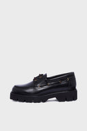 GD Amany Shoe, Leather Moccasin - Black