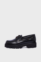 GD Amany Shoe, Leather Moccasin - Black