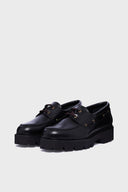 GD Amany Shoe, Leather Moccasin - Black