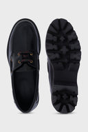 GD Amany Shoe, Leather Moccasin - Black