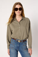 Azelie Blouse in Khaki Green by Gerard Darel