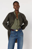 Mylene Coat in Khaki Green by Gerard Darel