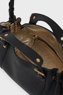 12H Bag in Black/Gold by Gerard Darel