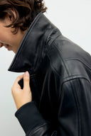 Nima Leather Garment - Black
