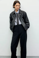 Nima Leather Garment - Black