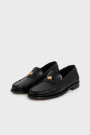 GD GD Augustine Shoe Glazed Leather Moccasin - Black