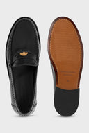 GD GD Augustine Shoe Glazed Leather Moccasin - Black