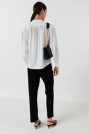 GD Soft Blouse With Tunisian Collar - Cezanne - Ecru