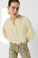 GD Soft Blouse With Tunisian Collar - Cezanne - Yellow