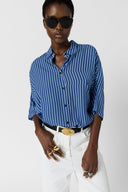 GD Fluid oversized striped shirt - CRISSY - Indigo
