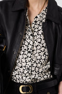 Bicolor Printed Fluid Shirt - Ceonie