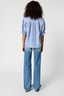 Striped linen blouse with ruffles - CEZIA