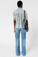 Flowy blouse with flowers and ruffles - CHAYMA