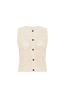 GD Sleeveless guipure cardigan - CHADIA - Natural