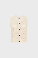 GD Sleeveless guipure cardigan - CHADIA - Natural