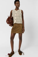 GD Sleeveless guipure cardigan - CHADIA - Natural