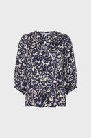 Abstract Floral Print Blouse - Calina