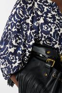 Abstract Floral Print Blouse - Calina