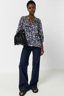 Abstract Floral Print Blouse - Calina