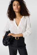 GD Floral Jacquard Blouse - CALLYS - Ecru