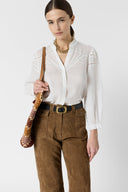 GD Fine embroidered shirt - CRISTEL - Ecru