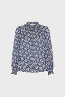 GD Floral shirt with lurex - CASY - Ink