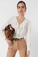 Ruffled Crepe Shirt - Cisana